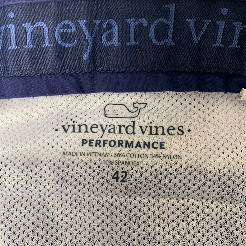 Vineyard Vines Performance Shorts Mens 42 Navy Blue Flat Front Stretch Golf - Picture 4 of 7